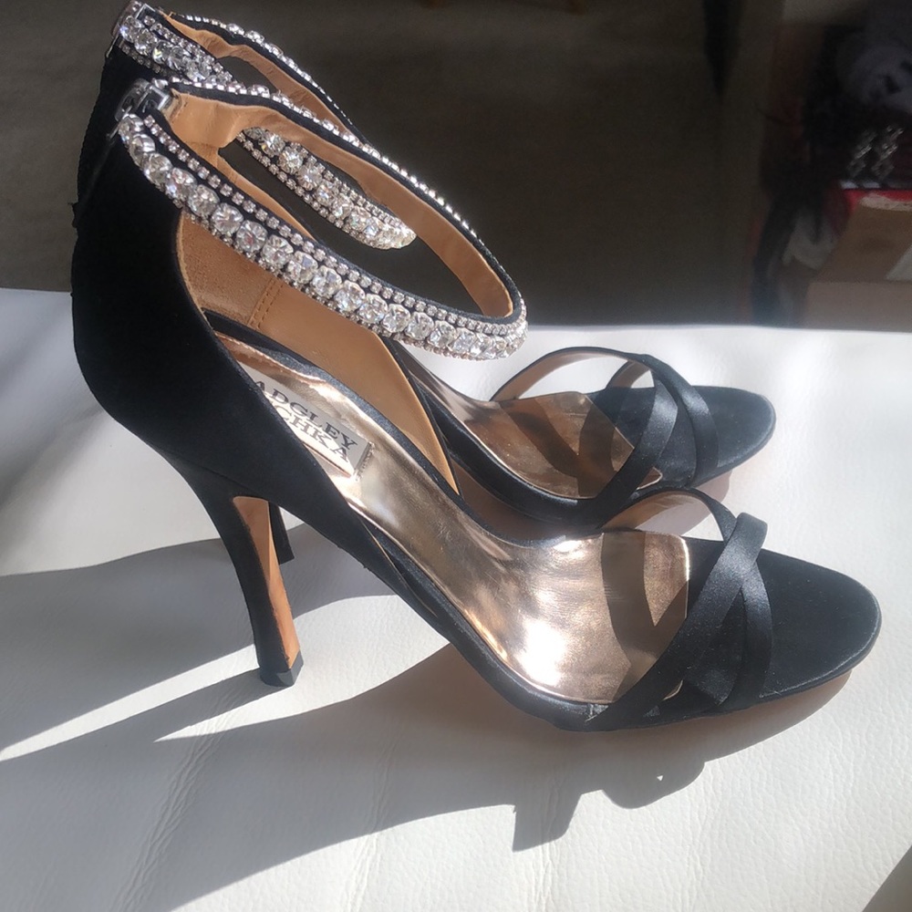 🆕 BADGLEY MISCHKA Crystal stiletto Sandals 8.5
